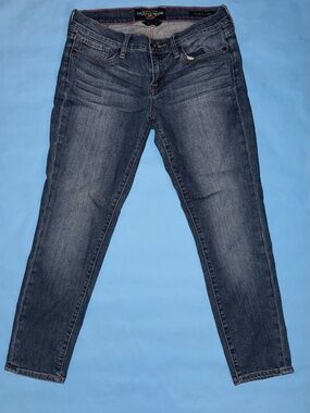 Lucky Brand Women's Charlie Capri Jeans Sz 4/27 Dark Blue Denim Y2K Preppy